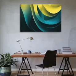 32 x48 blue yellow gradient canvas wall art for office