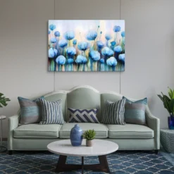 32 by 48 blue floral wall art