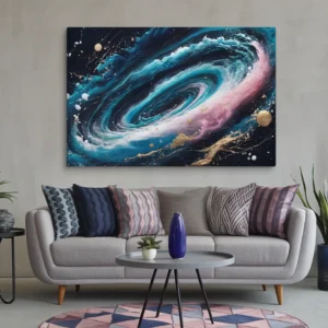 XXL canvas space wall art for contemporary living room