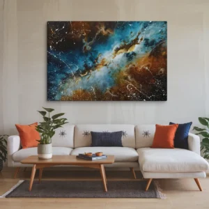 blue and brown living roon wall art- 40 by 60 in XXL canvas art