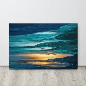 Coastal Sunset Abstract Canvas Wall Art Large