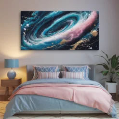 Extra-large abstract space canvas wall art for modern bedroom