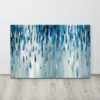 Large Minimalist Abstract Blue Rain Canvas Wall Art