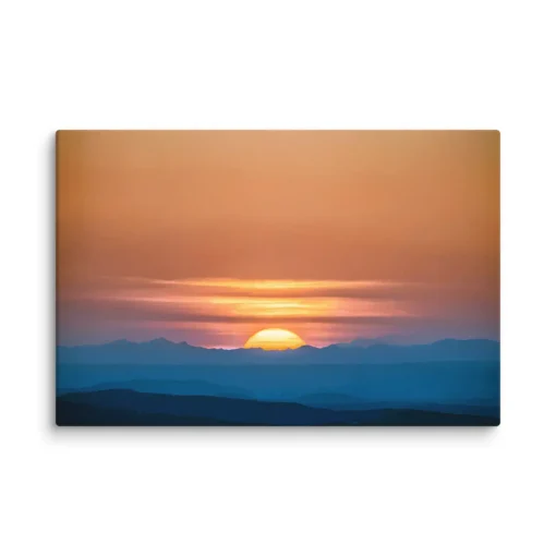 Extra Large Orange and Blue Sunset Sky Canvas wall art, living room and bedroom