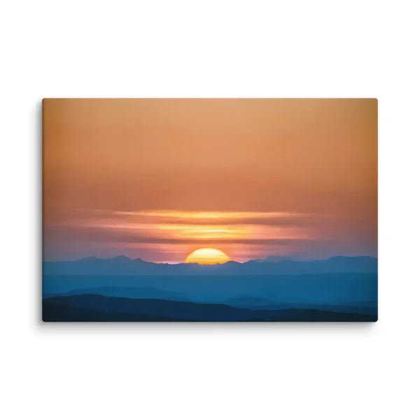 Extra Large Orange and Blue Sunset Sky Canvas wall art, living room and bedroom