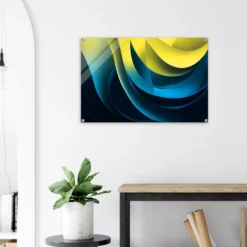 Abstract colorful gradient waves acrylic rint