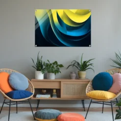 Abstract Wave Art with Vibrant Color Gradient Acrylic Print - Image 4