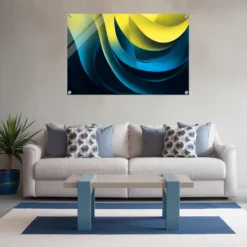 Abstract Wave Art with Vibrant Color Gradient Acrylic Print - Image 6