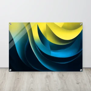 Abstract vibrant gradient wave acrylic wall art print