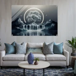 Mystical Ring & Waterfall Acrylic Wall Art Print - Image 4