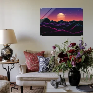 Modern Living Room Celestial Neon Wall Art