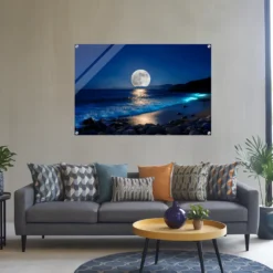 Living room moon-night sky wall art