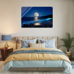 Cozy bedroom seascape wall art
