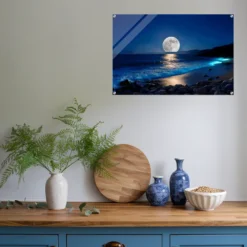 Kitchen moon seascape wall art acrylic