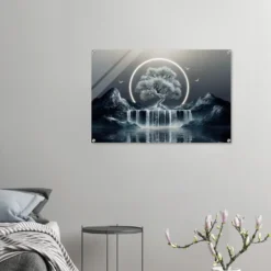 Mystical Ring & Waterfall Acrylic Wall Art Print - Image 7