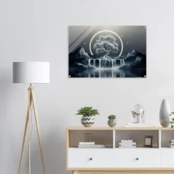 Mystical Ring & Waterfall Acrylic Wall Art Print - Image 9