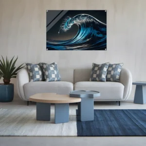 Ocean wave acrylic wall art modern minimalistic living room decor
