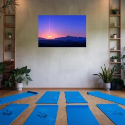 Soothing sunset artwork yoga wall decor