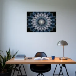 Open office minimalistic floral wall artwork