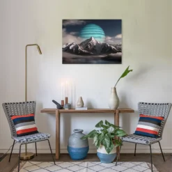 Relaxing room wall decor celestial landscape art