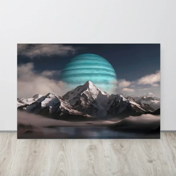 Celestial mountain landscape metal wall art print