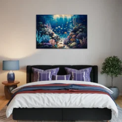 Coral reef bedroom metallic wall decor