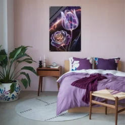 Cosmic floral wall art bedroom display