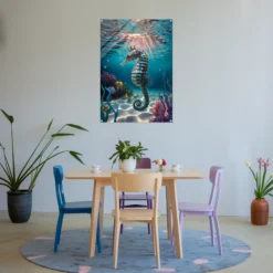 Dining room decor seahorse acrylic wall hanging