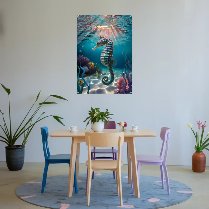 Dining room decor seahorse acrylic wall hanging