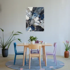 Dining room decor with marble acrylic wall hanging