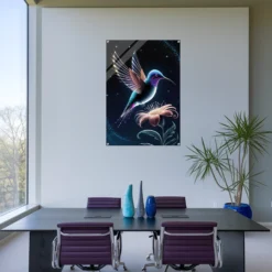 Luminescent Hummingbird-Celestial Night Acrylic Print - Image 5
