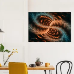 Dining room wall with galaxy vortex artwork