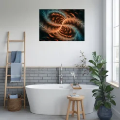 Galaxy vortex artwork bathroom wall decor