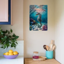 Kitchen decor seahorse acrylic wall art