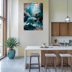 Kitchen deep sea turtle acrylic wall art