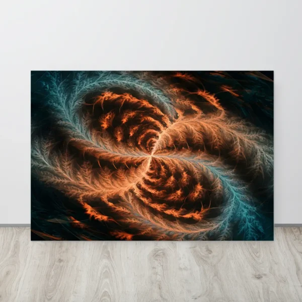 Large galaxy vortex metal print wall decor-teal blue brown