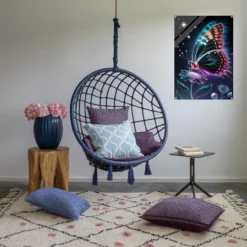 Lounge room decor acrylic floral butterfly print
