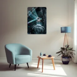 Lounge featuring dragonfly garden wall hanging