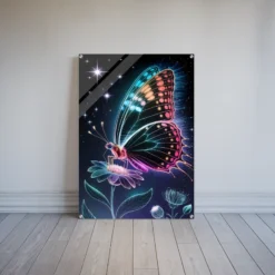 Luminescent Butterfly Acrylic Print Wall Art-vertical orientation
