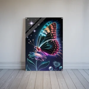 Luminescent Butterfly Acrylic Print Wall Art-vertical orientation