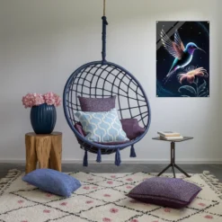 Floral hummingbird-lounge room wall art