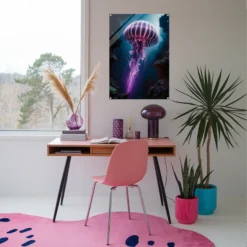 Luminous Jellyfish art teen girl study room wall decor