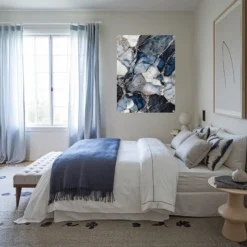Minimalist bedroom marble veining acrylic wall hanging