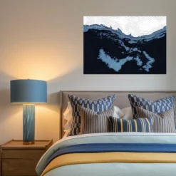 Modern bedroom wall decor topographic map aluminum print