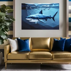 Luxurious living room decor- shark artwork