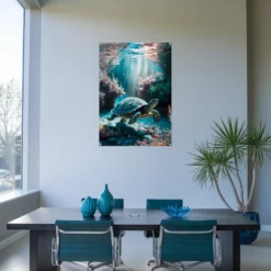 Modern office deep blue sea marine wall decor