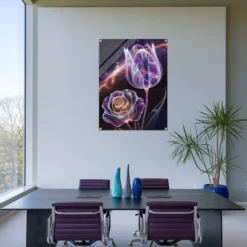 Office wall decor cosmic flowers