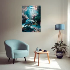 Porch room wall decor turtle deep sea