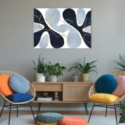 Chilling room wall decor organic patterns wall print