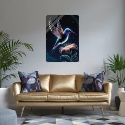 Small living room decor-radiant hummingbird wall art